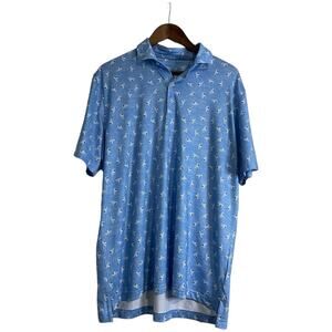 Johnnie-O Light Blue Surfer Polo Shirt Men's Size Large